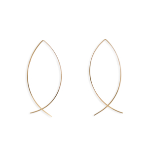 CUCOCUCA YXQ E199, comodi da indossare, moderni orecchini a lobo/a goccia in acciaio inossidabile placcato oro, a forma di pesce, dal design lineare semplice. - Product Image 1