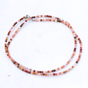 Memoria Jewels Handmade Natural Rhodochrosite Gemstone 925 Sterling <b>Silver</b> Beaded Geometric IGI Certified Elegant Chain <b>Necklace</b> - Product Image 2