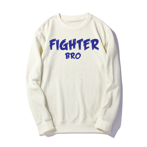 Sweat-shirt à col ras du cou pour homme oversize French Terry 380 g/m² Coton épais mélangé Épaule tombante Blanc Streetwear - Product Image 1