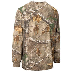 T-shirts pour hommes à manches longues en coton 100% imprimé camouflage jungle Real Tree, coupe ample et surdimensionnée, vêtements de chasse imprimés pour hommes - Product Image 6