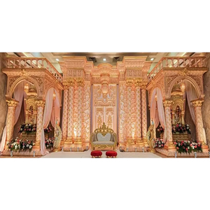 Gran escenario de fibra de Boda del sur de Asia Etapa de fibra de boda tradicional Sudáfrica Gran escenario de boda tamiliano con Templo - Product Image 1