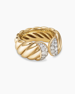 Anillo de cable esculpido para joyería de moda de mujer, joyería chapada en plata de ley 925 con anillo de diamante blanco - Product Image 4
