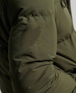 Chaqueta acolchada de lona personalizada de alta calidad para hombre, de burbujas para otoño e invierno abrigo grueso, ropa informal con capucha, diseño OEM de Pakistán - Product Image 4