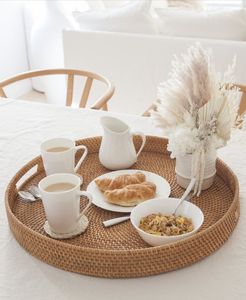 Bandeja de servicio de ratán hecha a mano para decoración del hogar de diseño único moderno o bandeja de caña o bambú a un precio razonable - Product Image 3