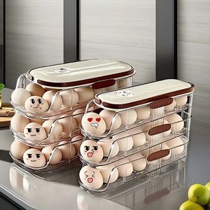 Rectangle Modern <strong>Egg</strong> Crisper Refrigerator <strong>Egg</strong> Holder Food Contact Grade PET+PP Slide Type Shock-Proof Portable Freshness - Product Image 4