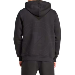 Vente en gros de pulls à capuche 100% coton pour hommes, vêtements de rue surdimensionnés de haute qualité avec poche pour l'hiver, teints en couleur unie - Product Image 2