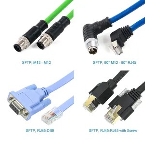 Заводской заказ UL водонепроницаемый M12 к RJ45 M12 к M12 M12 промышленный соединительный кабель D Кодирование 4 Pin 8 Pin SFTP Ethernet кабель
