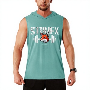 Débardeurs à capuche pour hommes, sans manches, pour l'entraînement, la gym, la musculation, OEM - Product Image 1