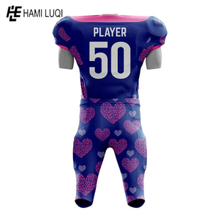 Venta al por mayor de camisetas de fútbol americano unisex personalizado sublimado uniforme impreso número más tamaño 100% poliéster conjuntos de ropa deportiva - Product Image 6
