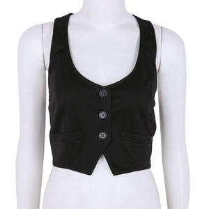 Chaleco corto estilo jacquard para mujer, chaqueta, chalecos - Product Image 1