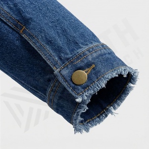 Veste en jean pour femmes, best-seller, teinture unie, brute, de haute qualité, élégante, vêtement d'extérieur tendance - Product Image 6
