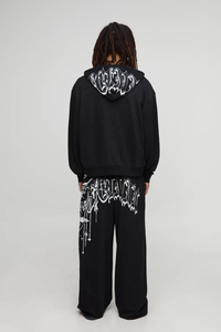 Sudadera con Capucha Negra de Invierno para Hombre, Línea Moderna OEM, Estampado Gráfico de Alta Calidad, 100% Algodón, Resistente al Viento, Ecológica - Product Image 5