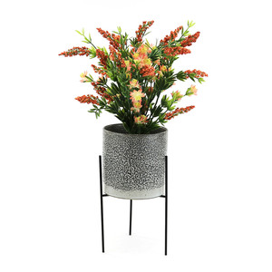 META011BK - Reversible Black Metal <b>Vase</b> <b>Stand</b> - 10.25 H - Product Image 1
