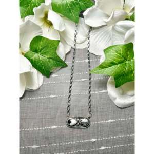 Collier classique ethnique Danny Henio en argent sterling avec maillons et diamants, motif buffle blanc, idéal pour un cadeau - Product Image 1