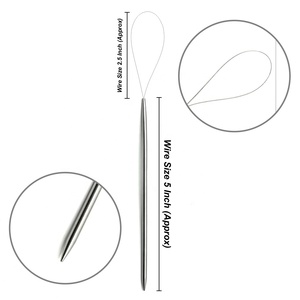 Outil de pose d'extensions capillaires à boucle de traction, pointe fine, en acier inoxydable, pour micro-anneaux et nano-perles, aiguilles à crochet, durable, réutilisable, professionnel - Product Image 1
