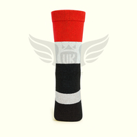 Chaussettes de sport décontractées en coton respirant à rayures rouges, blanches et noires personnalisées pour hommes, fabriquées en Égypte, pour un usage quotidien