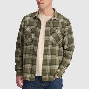 Chemise décontractée pour homme sur mesure, à manches longues, grande taille, en flanelle unie, en fibre de bambou, anti-UV et écologique - Product Image 4
