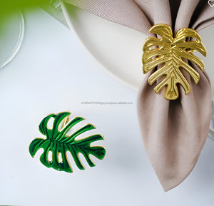 แหวนผ้าเช็ดปาก Monstera Leaf คุณภาพระดับพรีเมียมที่ทันสมัยโรงแรม/ร้านอาหาร/รายการตกแต่งโต๊ะงานแต่งงาน - Product Image 3