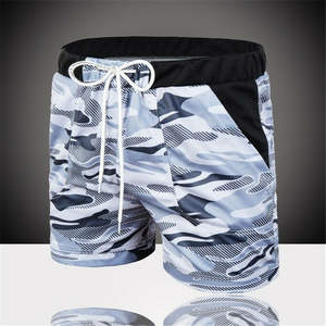 Casual Mid Waist Fitness Shorts Camouflage Print in Soft Cotton Embroidered Solid Pattern Worsted Fabric - Product Image 6