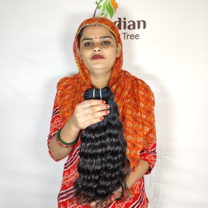 Prix de gros, mèches de cheveux humains, ondulées, extensions Remy naturelles, super style, couleur noire, cheveux vierges indiens, fabricants par l'exportation - Product Image 4