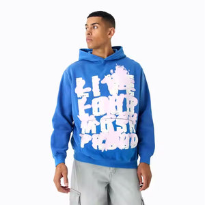 Sudaderas con capucha bordadas desgastadas personalizadas para hombre más vendidas, forro polar térmico con estampado profesional, ropa cómoda - Product Image 1
