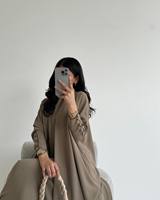 Abaya de Prière Turque de Luxe en Soie Satinée Anti-Plis Faite à la Main de Haute Qualité pour Femme Petite Taille, Toutes Saisons, Vente en Gros, Dubaï