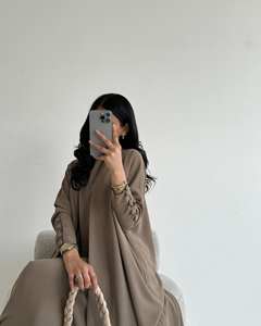 Wholesale Custom Luxury Silk Satin Anti-Wrinkle Handmade High Quality All Seasons <b>Abaya</b> <b>Women</b> Petite Turkish Islamic Dress Long - Product Image 2