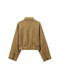 Chaqueta corta transpirable para mujer, novedad de otoño, moda informal, proceso de punto holgado de un solo pecho - Product Image 2