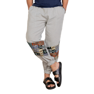 Tamaño libre 100% algodón hombres Aladdin Hopper pantalones ecológicos de lona ligera media Flare recto Harem Baggy Boho High Dark - Product Image 1