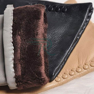 Guantes de moda para ciclismo deportivos con pantalla táctil térmica de piel de oveja pura de alta calidad con servicio OEM recién llegados Color claro cuatro - Product Image 4