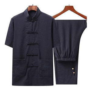 ชุดยูนิฟอร์มกังฟูชุดโอเวอร์ไซส์ผ้าฝ้ายสีพื้นใส่สบายทันสมัยใส่ได้ทั้งชายและหญิง - Product Image 3