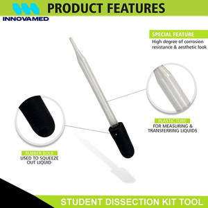 Kit de Disección Científica para Estudiantes, Bisturí Estándar, Juego de 6 Instrumentos de Acero Inoxidable, Certificado CE, Dispositivo Médico Clase I - Product Image 5