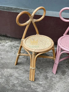 เก้าอี้เด็กโบว์หวายน่ารักเป็นมิตรกับสิ่งแวดล้อมสำหรับรับประทานอาหารและโรงแรมทำจากไม้วัสดุสำหรับโต๊ะปาร์ตี้และตกแต่งห้องเด็ก - Product Image 3