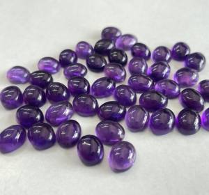 พลอยอเมทิสต์ธรรมชาติทรงรี3X5มม. หลังแบน-อัญมณีหลวมสีม่วงอเมทิสต์คุณภาพสูง - Product Image 3