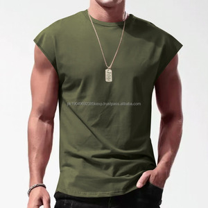 Camiseta sin mangas de verano para hombre, chaleco de punto de Color sólido suelto informal, sudadera transpirable sostenible - Product Image 3