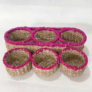 2025 Eco-Friendly Hyacinth Water Hyacinth Top Selling <b>Lunch</b> Bags with Zipper Closure Small Handle Serving Trays - Product Image 1