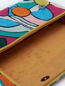 Sac à perles multicolores avec poignée, sac à main, sac à main décontracté, artisanat indien, fait à la main, sac baguette, - Product Image 2