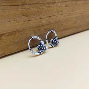 Handmade Vintage Spiral Design 925 Sterling Silver <b>Hoop</b> <b>Earrings</b> Balinese Style 925 Silver <b>Fine</b> <b>Hoop</b> Jewelry - Product Image 2