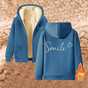 New Custom Printed Hooded <b>Men's</b> Solid Winter Zipper-Up <b>Sherpa</b>-Lined <b>Fleece</b> <b>Hoodie</b> 100% Cotton Thermal Breathable Windproof - Product Image 4