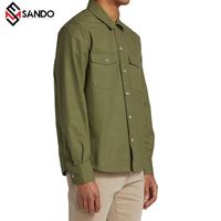 Camisa Casual Estilo Safari para Hombre, de Manga Larga, con Logotipo Personalizado, de Algodón Orgánico, Ecológica