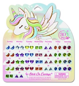 Pendientes Adhesivos Brillantes Coloridos, 30 Pares, Forma de Corazón y Estrella, Adhesivos Autoadhesivos para Niños, Hechos en Taiwán - Product Image 3