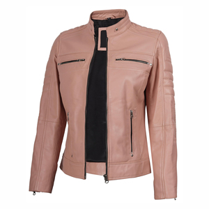 Chaquetas de cuero genuino cómodas de moda para mujer, chaqueta de cuero de mujer de Color sólido de secado rápido de alta calidad a la venta - Product Image 2