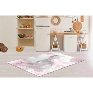 Shimmery Alcohol Ink Design Pink Marble <b>Chenille</b> Printed <b>Rug</b>,With Pile Soft <b>Rug</b> - Product Image 2