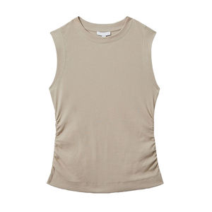 Camiseta de Tirantes de Punto Acordonada con Cuello Redondo para Mujer, Talla Grande, Verano, Ecológica, Transpirable, de Secado Rápido, Informal, para Hacer Ejercicio, Ropa de Calle - Product Image 6