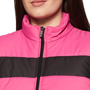 Chaleco Acolchado Personalizado para Mujer, Color Rosa, Cierre de Cremallera, Cuello Alto, Corte Ajustado, Chaleco Acolchado para Exteriores para Mujer Adulta - Product Image 4