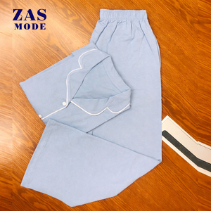 Nouvelle Robe de Nuit Longue en Microfibre de Bambou à Motifs, Taille Élastique Respirante pour Femmes Grandes Tailles, avec Passepoil Contrastant - Product Image 5