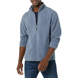 Men's Winter Hooded Fleece <b>Jacket</b> Canvas Fabric Cotton Shell Front Logo Eco-Friendly Quick Dry Breathable Long Sleeve Stand - Product Image 3