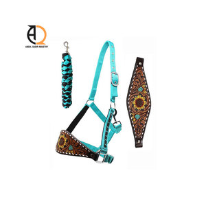 Cabestros para Caballos de Estilo Occidental, Cómodos, Acolchados, con Nariz Ajustable, Cuerda de Cuero y Nailon - Product Image 6