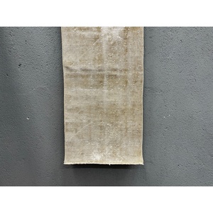 Turkish Vintage Rug 1.7x3.3 ft (51x102 cm), <b>Brown</b> <b>Wool</b> Rug - Product Image 1