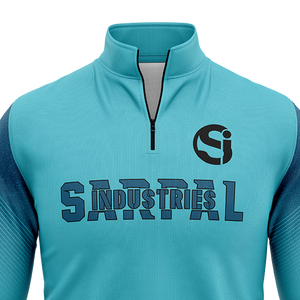 <b>Mens</b> Aqua Teal Gradient Quarter Zip Sweatshirt Soccer Training <b>Top</b> Football Tracksuit Pullover Long Sleeve 1/4 Zip <b>Top</b> Wholesale - Product Image 2
